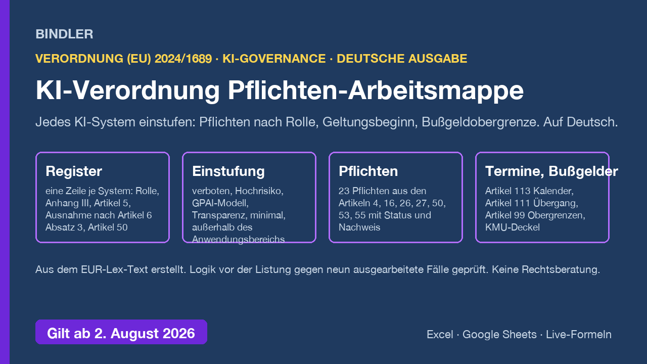 EU KI-Verordnung Pflichten-Arbeitsmappe cover