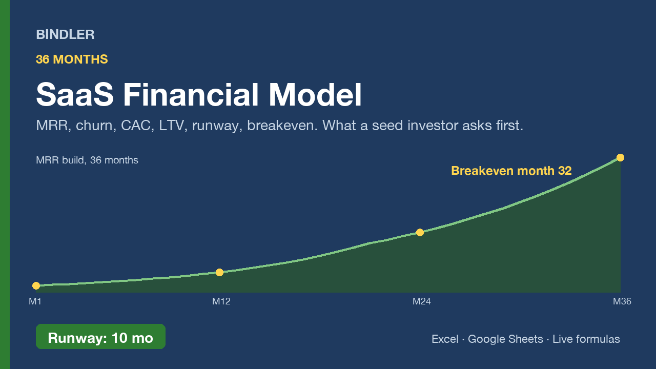 SaaS Financial Model, 36 Months cover